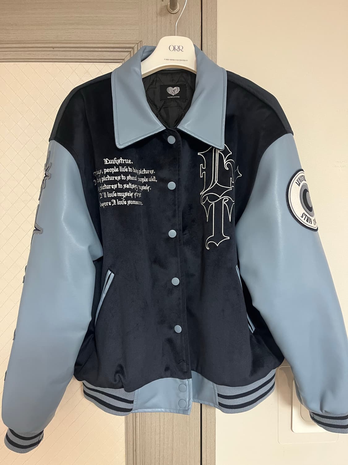 러브이즈트루 LVT VARSITY JACKET(BLUE) 상품이미지4