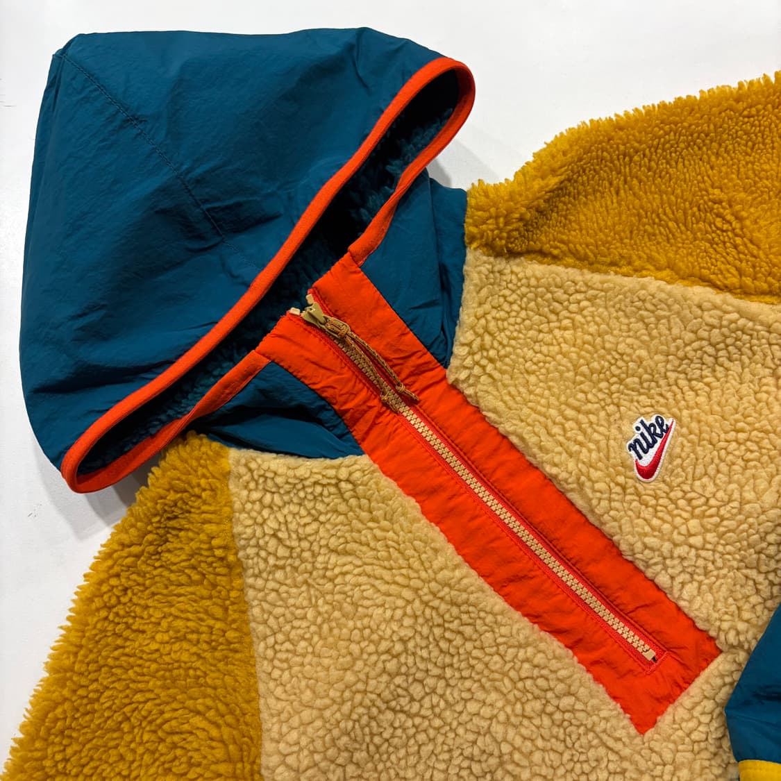 [L] 나이키 반집업 플리스 후드 아노락 블루/옐로우 B451 상품이미지3