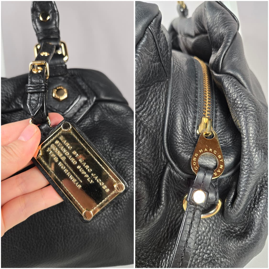 마크제이콥스 클래식 큐 그루비 라지 가죽 토트백 가방 정품 블랙 그루비백 상품이미지4