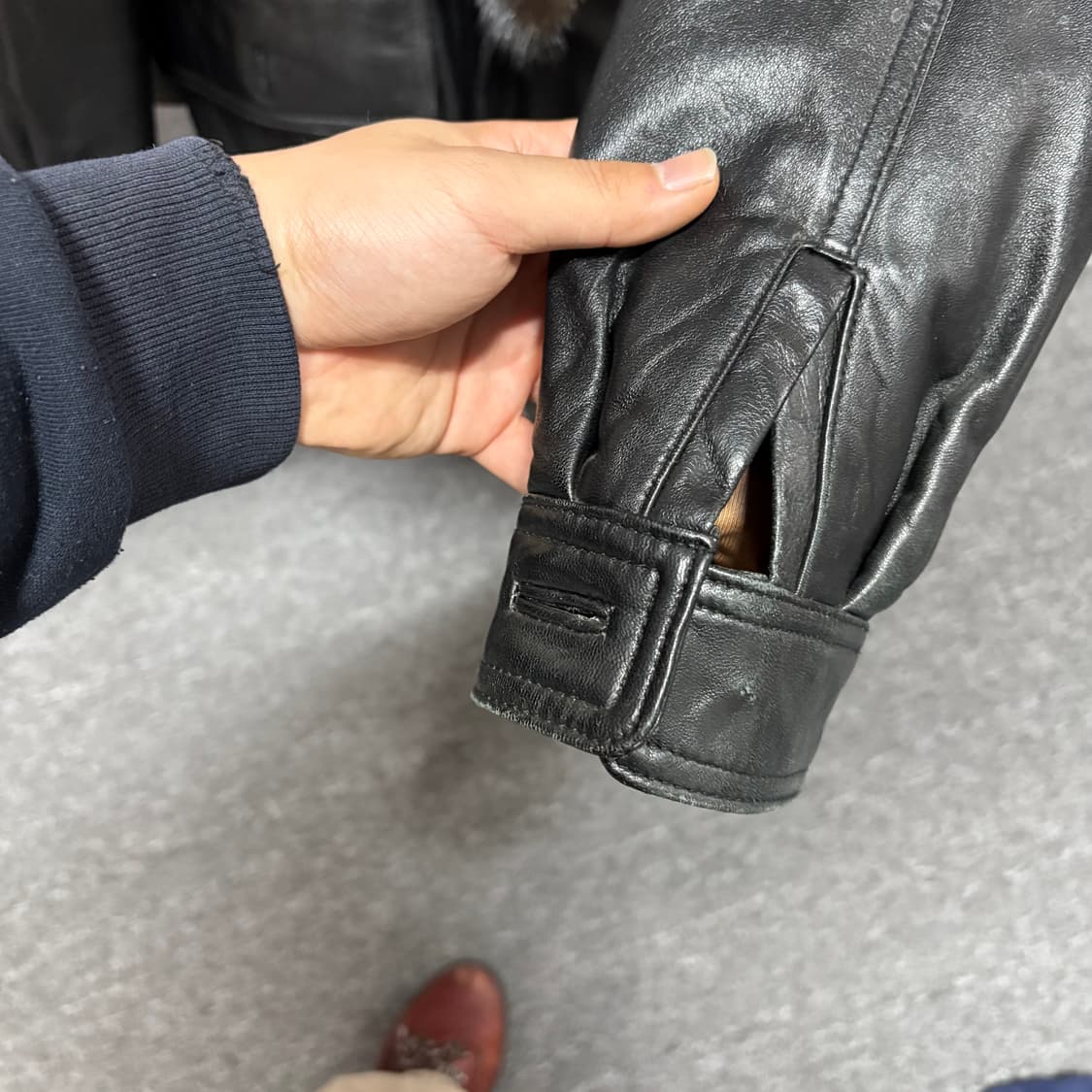 빈티지 양가죽 밍크퍼 롱레더코트 상품이미지7