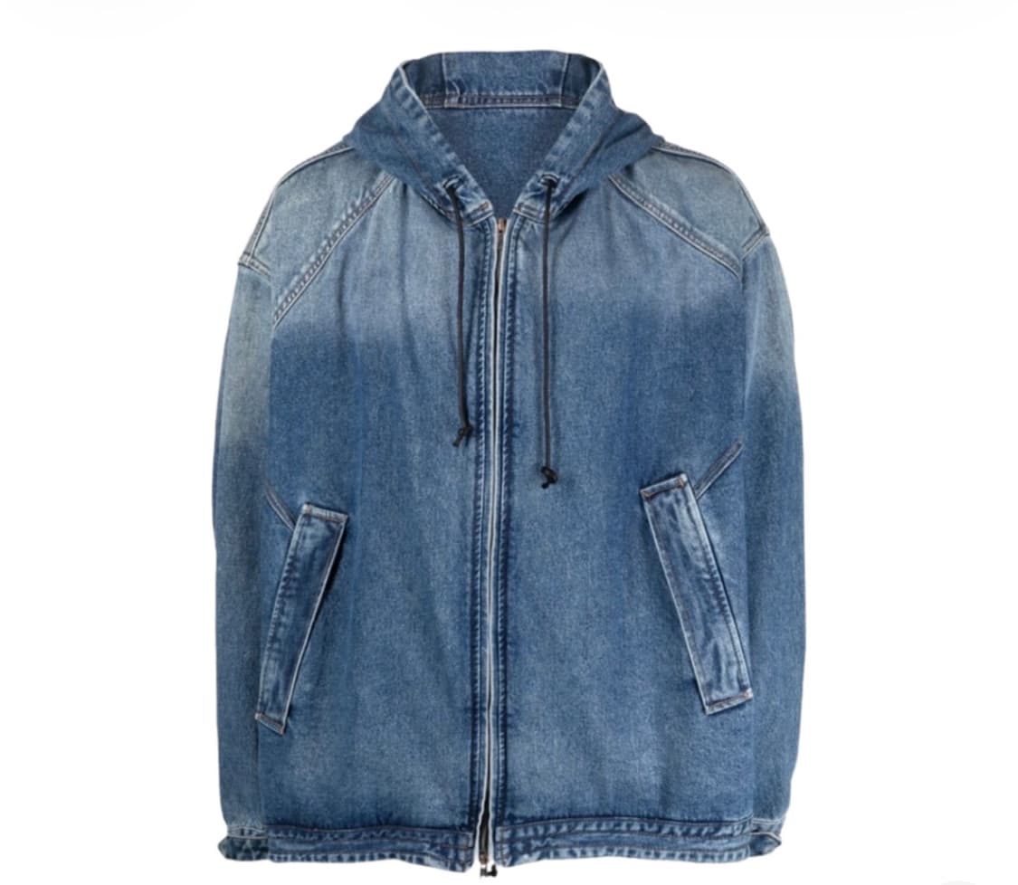 [L] 준지 데님 와이드 후드 집업 블루 상품이미지1