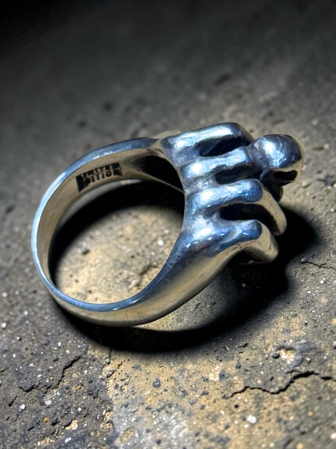 USA 빈티지 메멘토 모리 핸드크래프트 925 실버링 상품이미지5