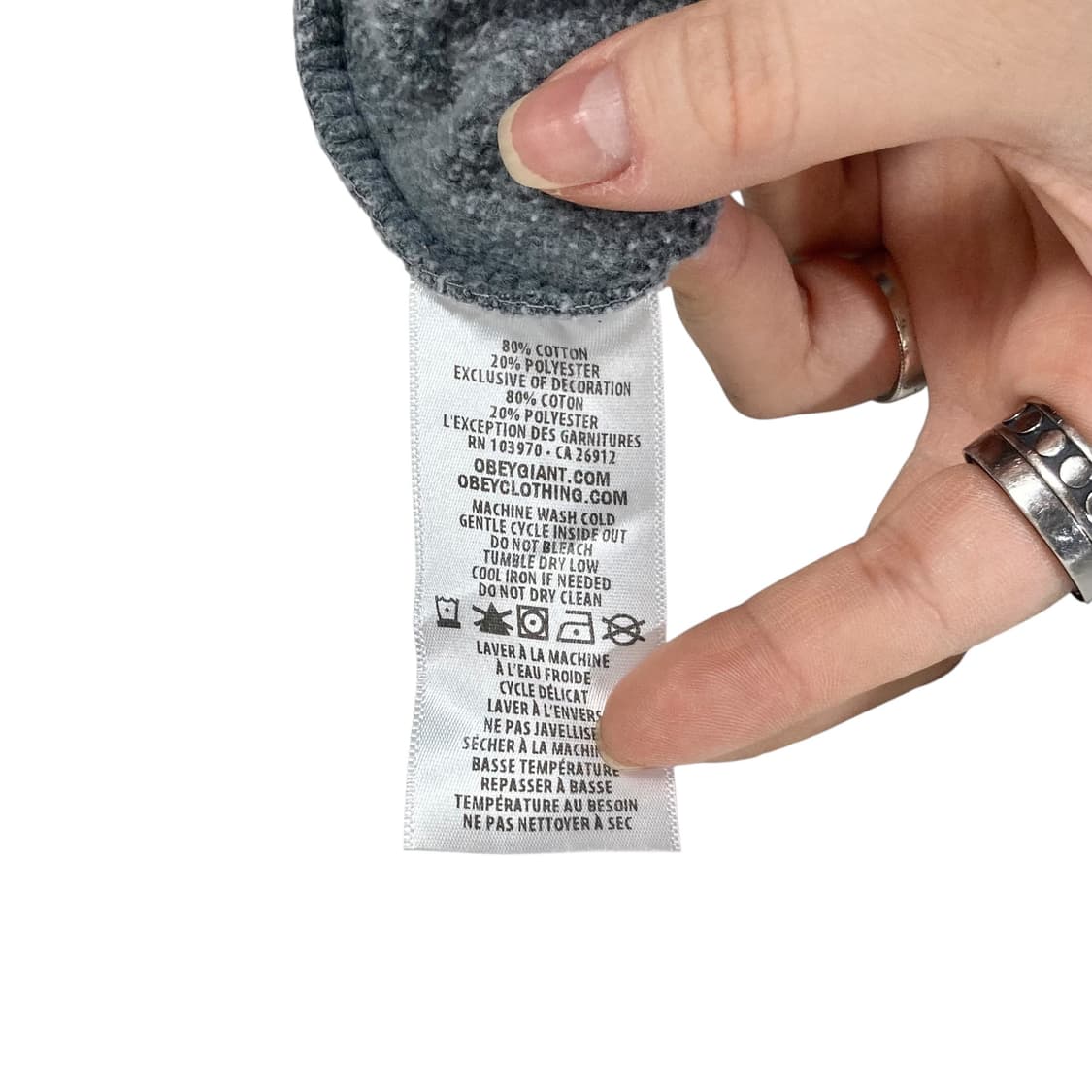 오베이 피그먼트 그레이 후드 상품이미지5