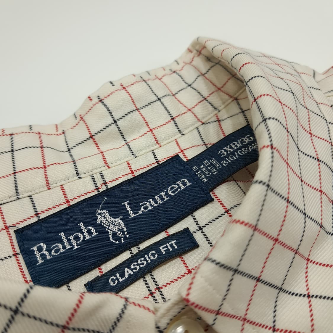 CN822 3XB 폴로 랄프로렌 레드블랙 스몰체크 긴팔 셔츠 남방 상품이미지5