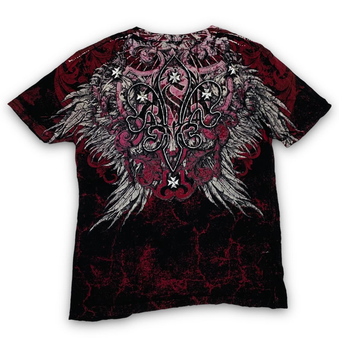 Raw 펑크 하드 타이거 석상 블리치드 반팔 티셔츠 상품이미지5