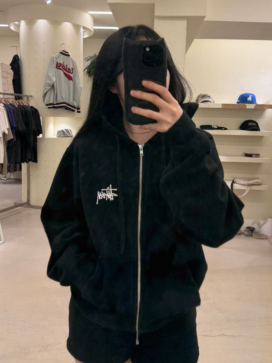 스투시 베이직 빅로고 블랙 후드 집업  U7 상품이미지1