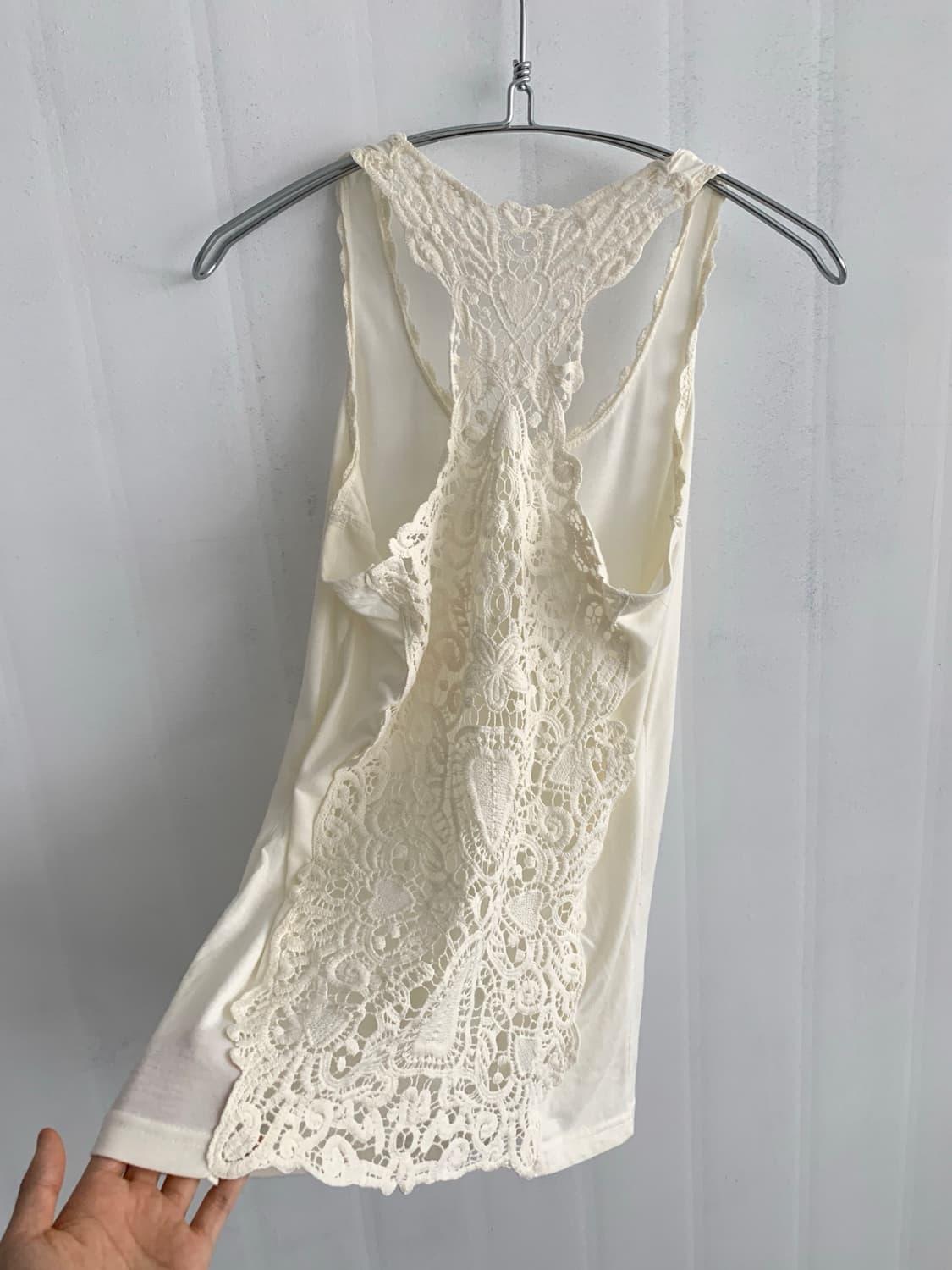 Ivory Crochet Back Point Sleeveless 상품이미지1