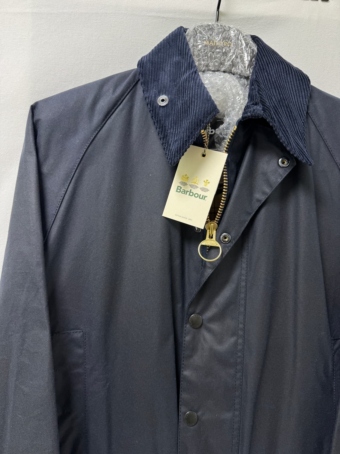 바버 뷰포트 왁스 자켓 네이비 38 상품이미지5