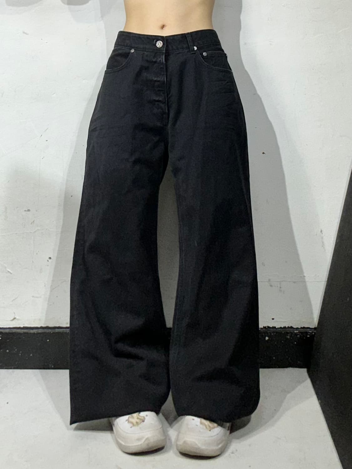 우드먼 흑청 에센셜 와이드 데님 팬츠 청바지 상품이미지2