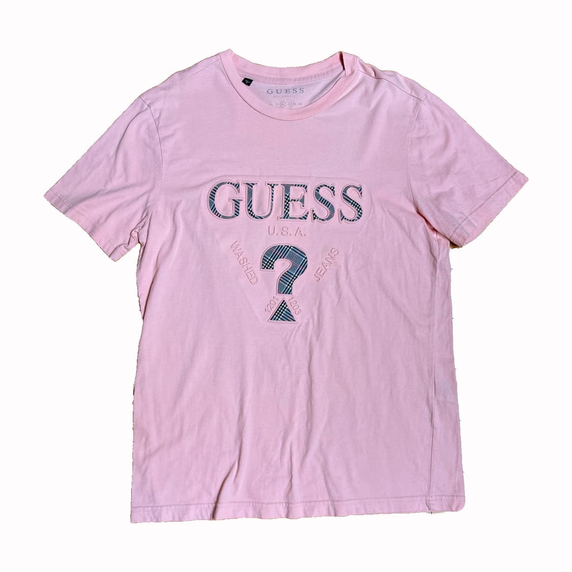 GUESS 핑크 반팔 티셔츠 상품이미지1