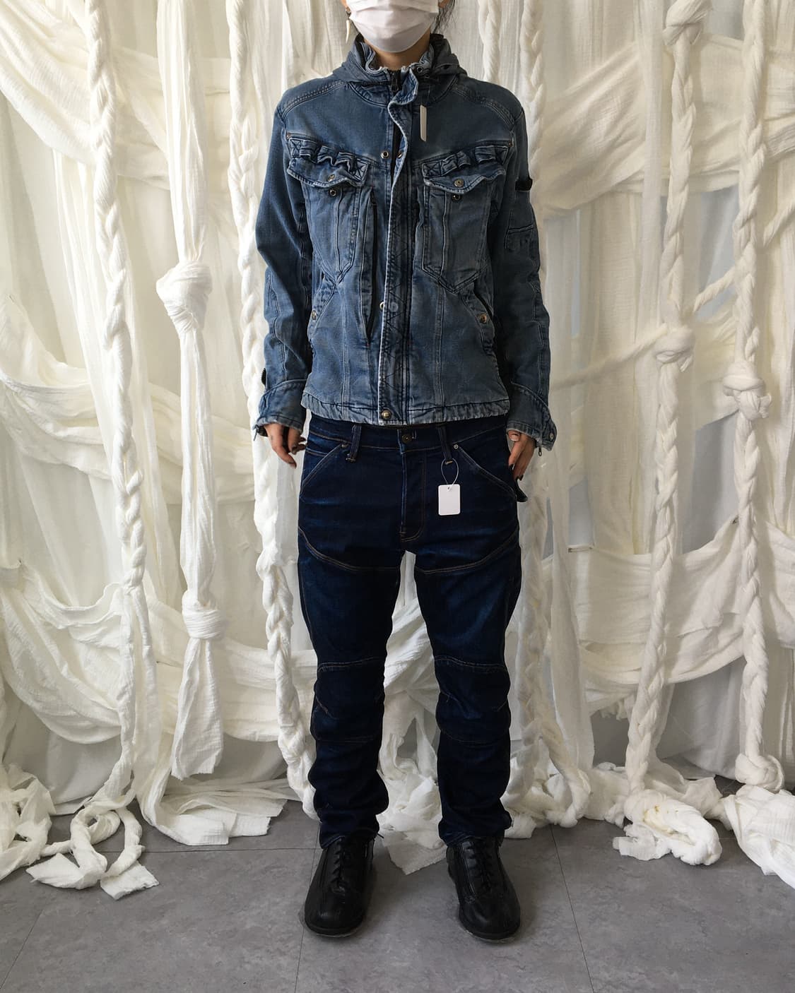 High neck denim jacket 상품이미지1