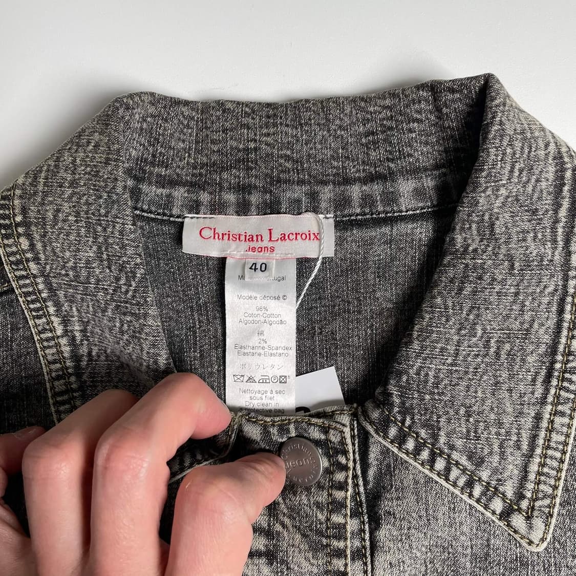 Chrisitan lacroix  레더 레터링 데님 자켓 상품이미지9