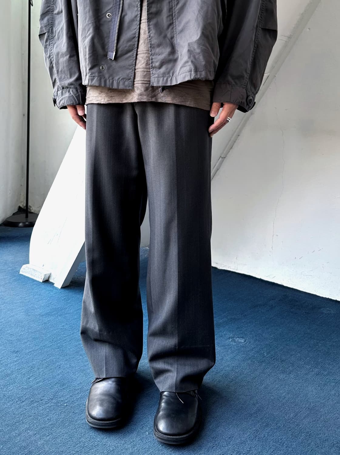 1 pleats patterned wool trousers 상품이미지1
