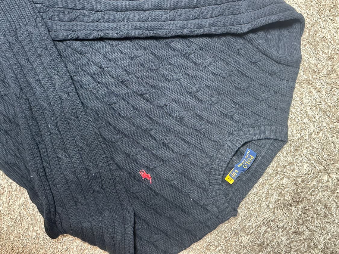 폴로 꽈배기 니트 네이비니트 상품이미지4