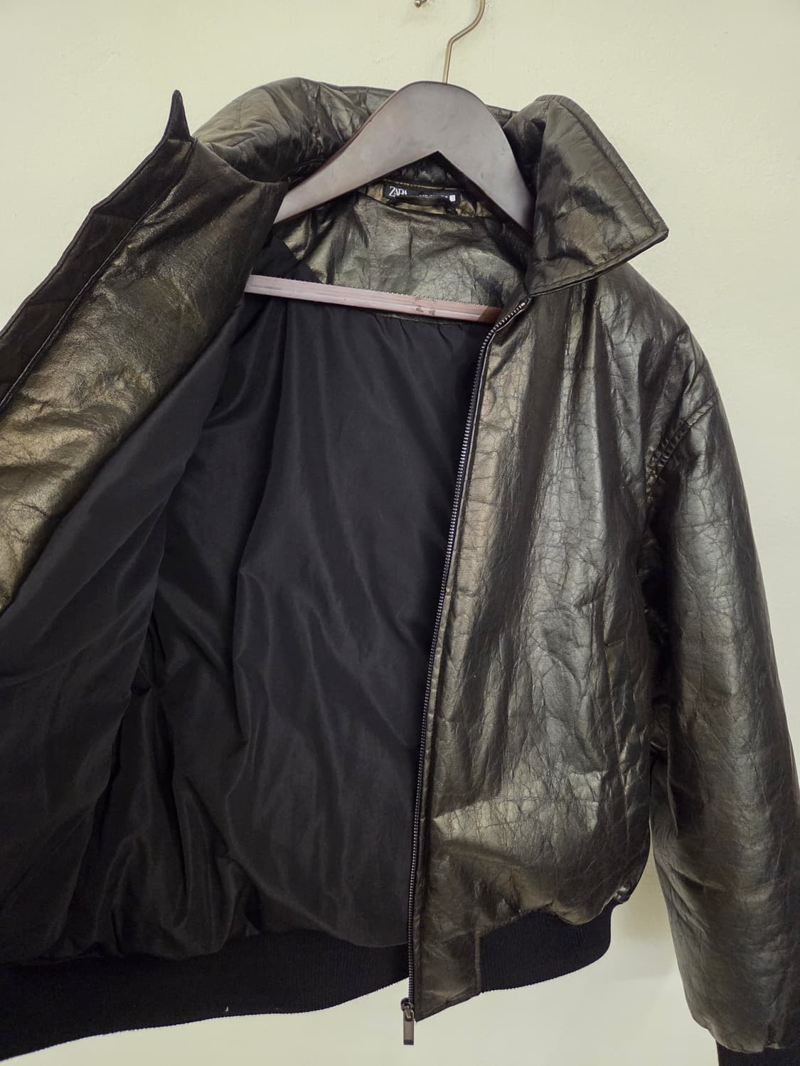 자라 에코 레더 하이넥 블루종 자켓 상품이미지6