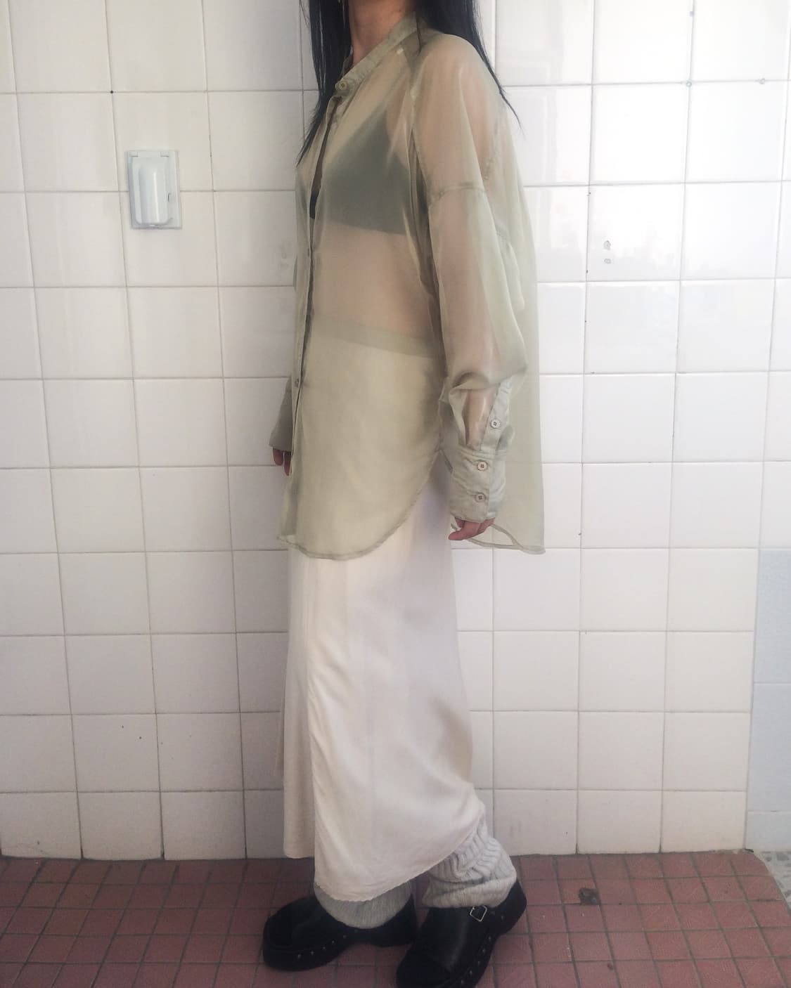 Glossy long skirt 상품이미지6