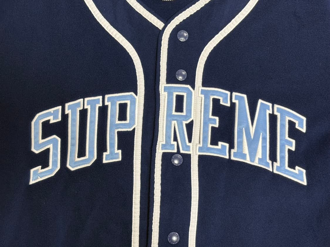 Supreme Polartec Baseball Jersey Navy 상품이미지5