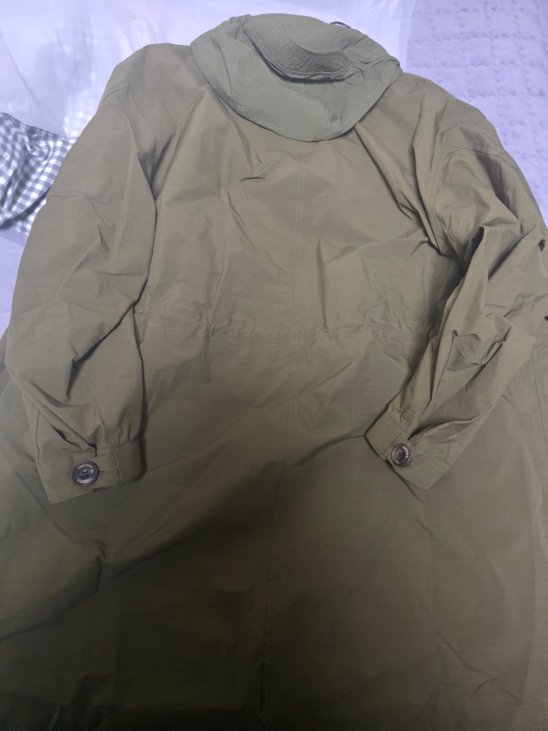 트레통 나일론 피쉬테일 후디 파카 올리브 L 사이즈 상품이미지2