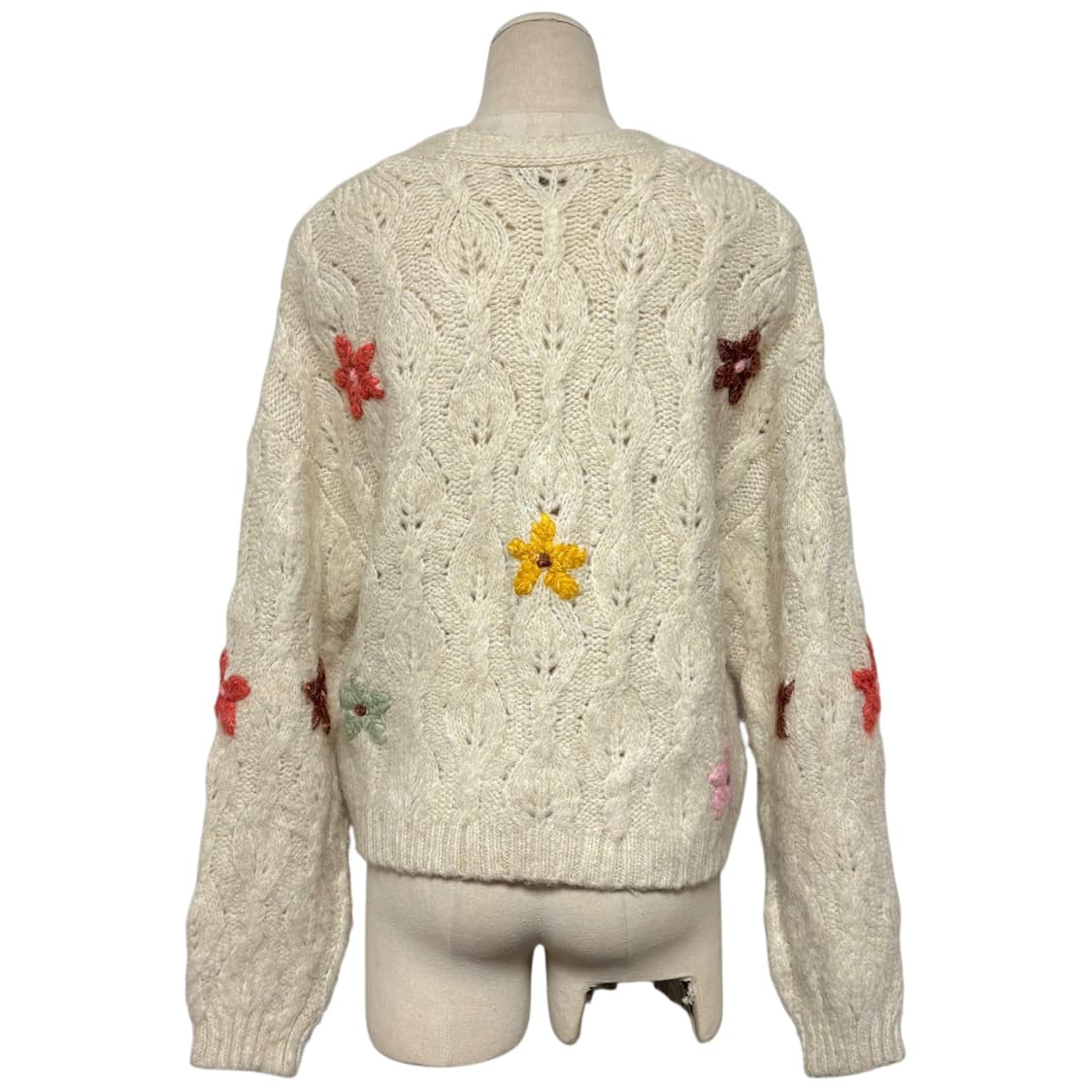 3797 자라 베이지 꽈베기 자수 니트가디건 상품이미지3