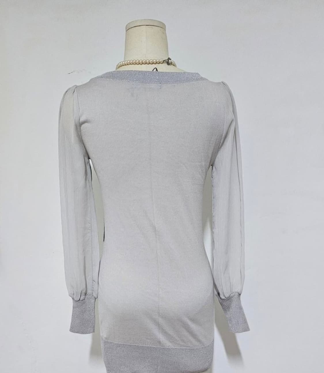 코카롤리  배색  시스루  롱니트 55-55반 상태좋음 상품이미지4