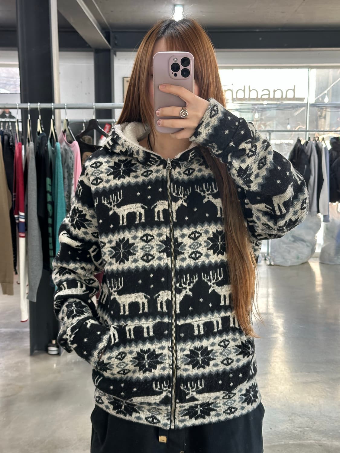 노르딕 니트후드집업 상품이미지1