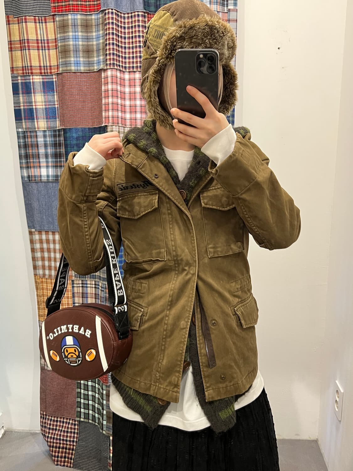 히스테릭 글래머 카키 핑크 야상 상품이미지3