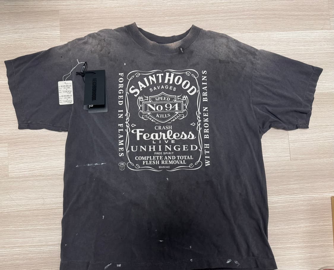 네이버후드 x 세인트 마이클 STHD 피어리스 티셔츠 블랙 - 25SS 상품이미지2