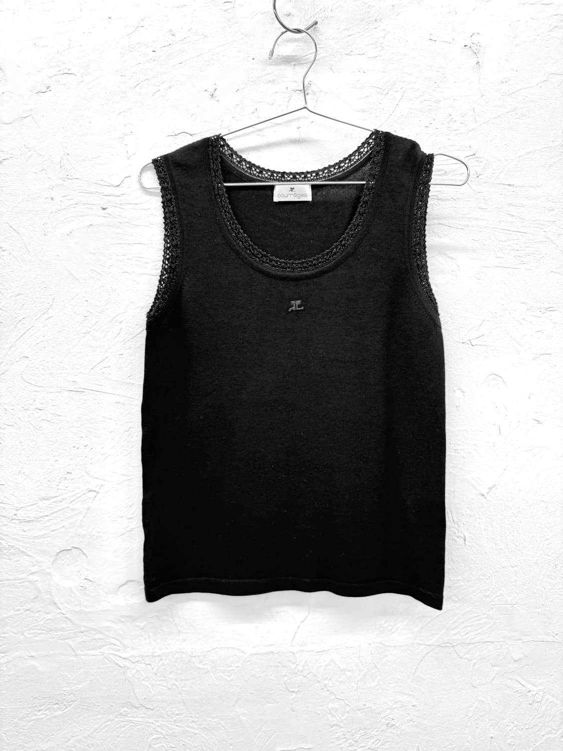 courreges 레이스 니트 슬리브리스 상품이미지1