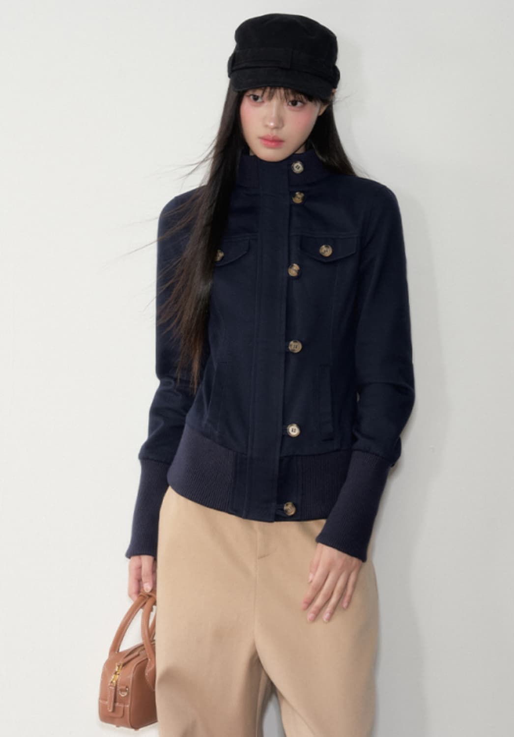 Slim Buttoned Zip-Up Jacket 상품이미지1