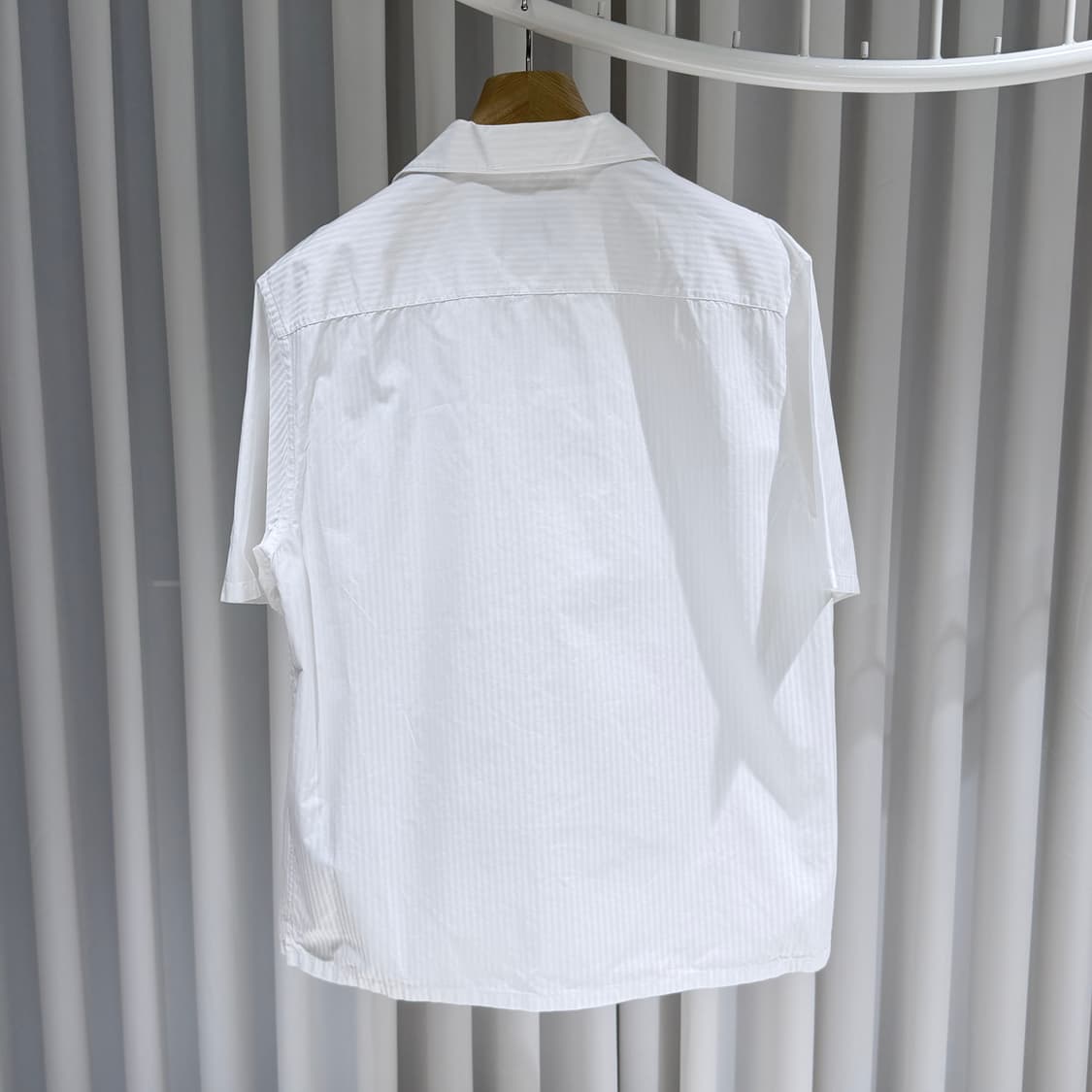(S+/M) / 프라다 숏슬리브 코튼 화이트 반팔셔츠 상품이미지5