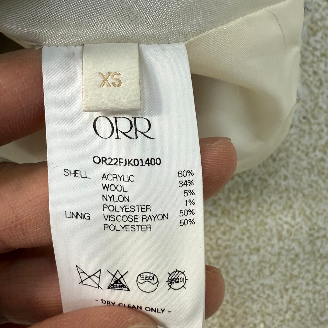 [XS] 오르 여성 울 트위드 숏자켓 0105T1 상품이미지4