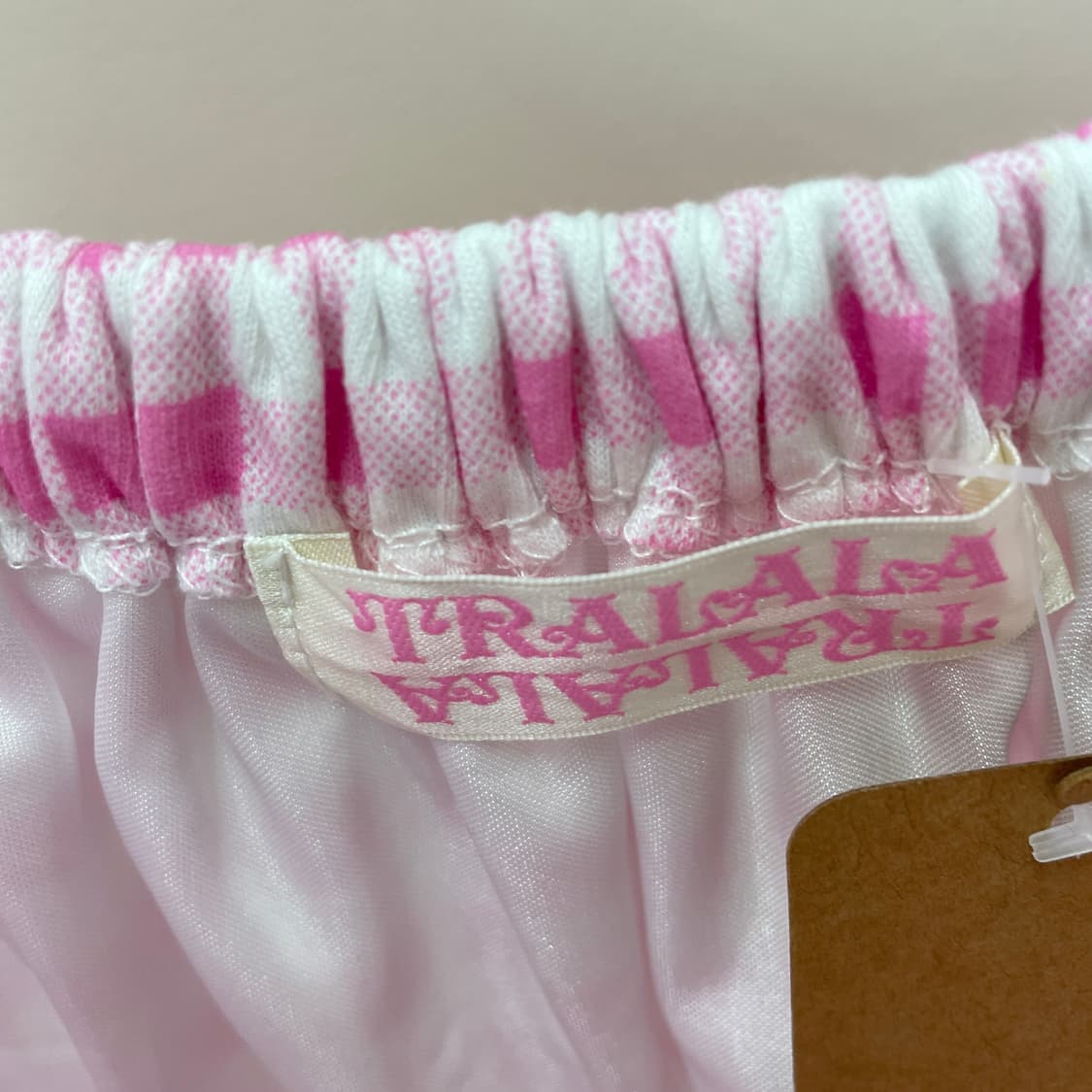 Tralala 트랄라라 핑크 체크 탑 상품이미지6