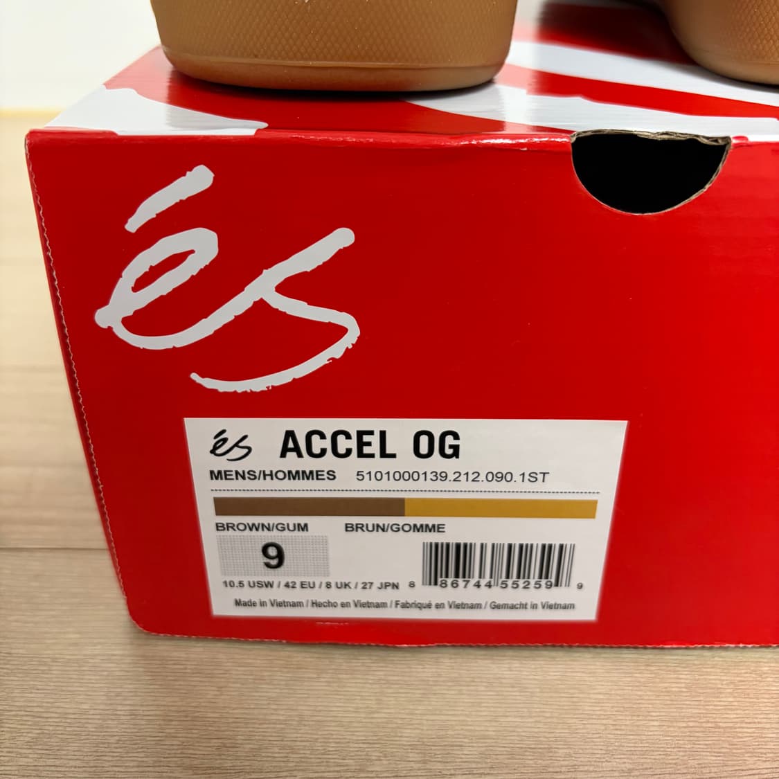 ES 이에스 Accel og 악셀 스케이트 보드화 브라운 270 새상품 상품이미지10