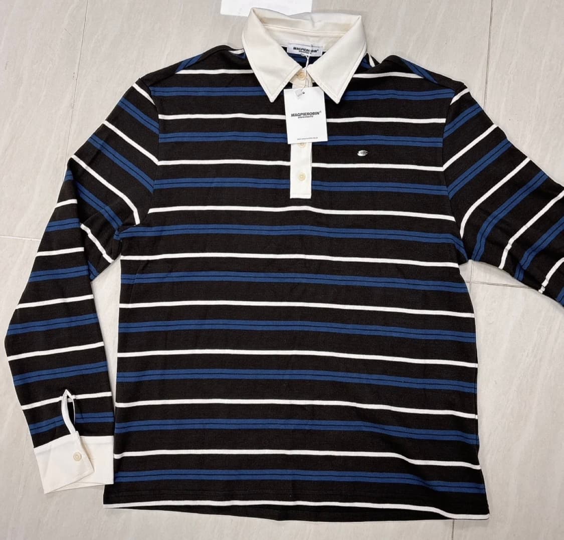 새제품 맥파이로빈 스트라이프 카라티 럭비티 상품이미지1