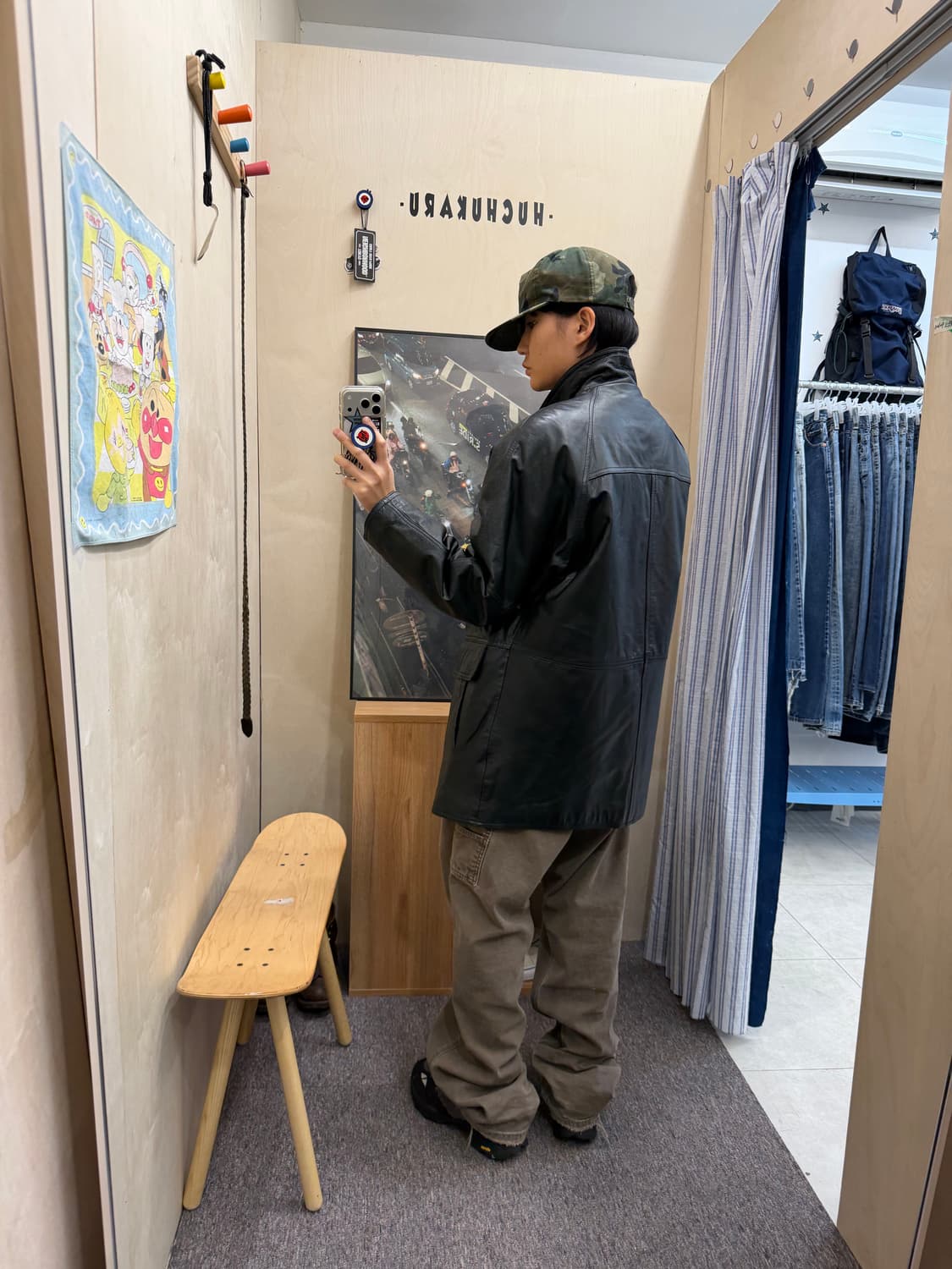 Vtg leather car coat 상품이미지9