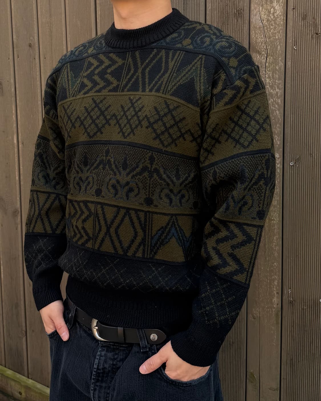 Japanese 올드스쿨 패턴 니트 스웨터 상품이미지2