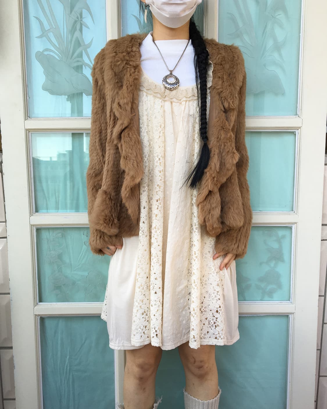 Rabbit fur ruffle point jacket 상품이미지7