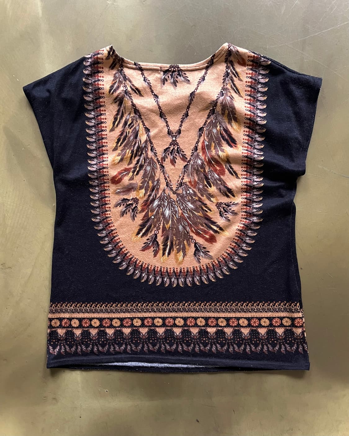 Jia You Indian Feather Print Summer Top 상품이미지9