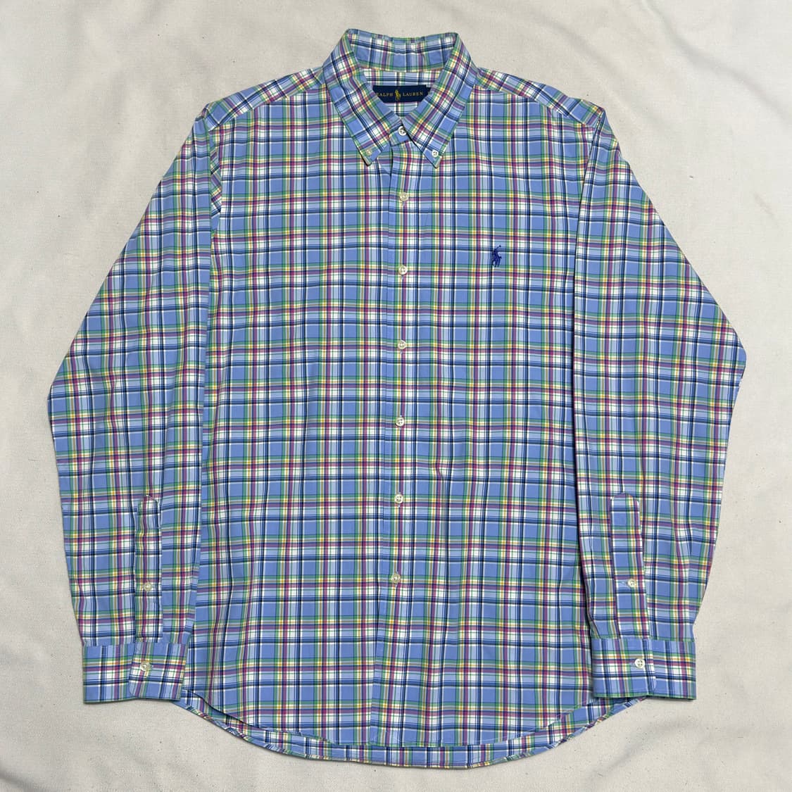 L 폴로랄프로렌 블루 타탄체크 셔츠 상품이미지2