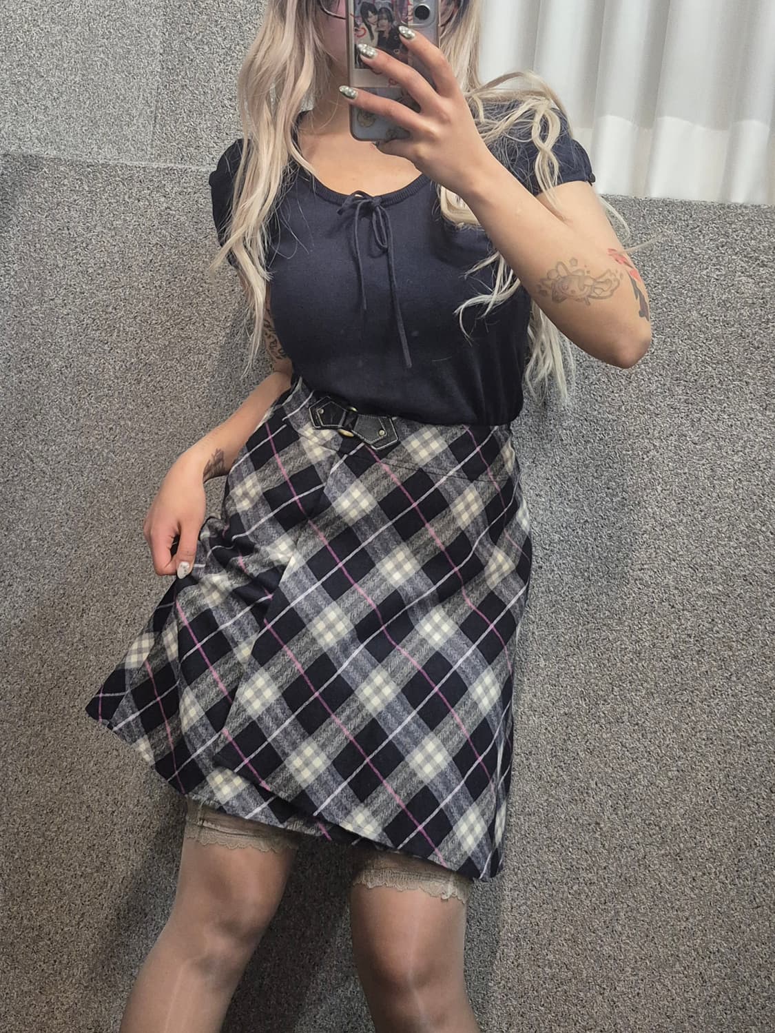 BURBERRY PINK CHECK SKIRT  상품이미지1