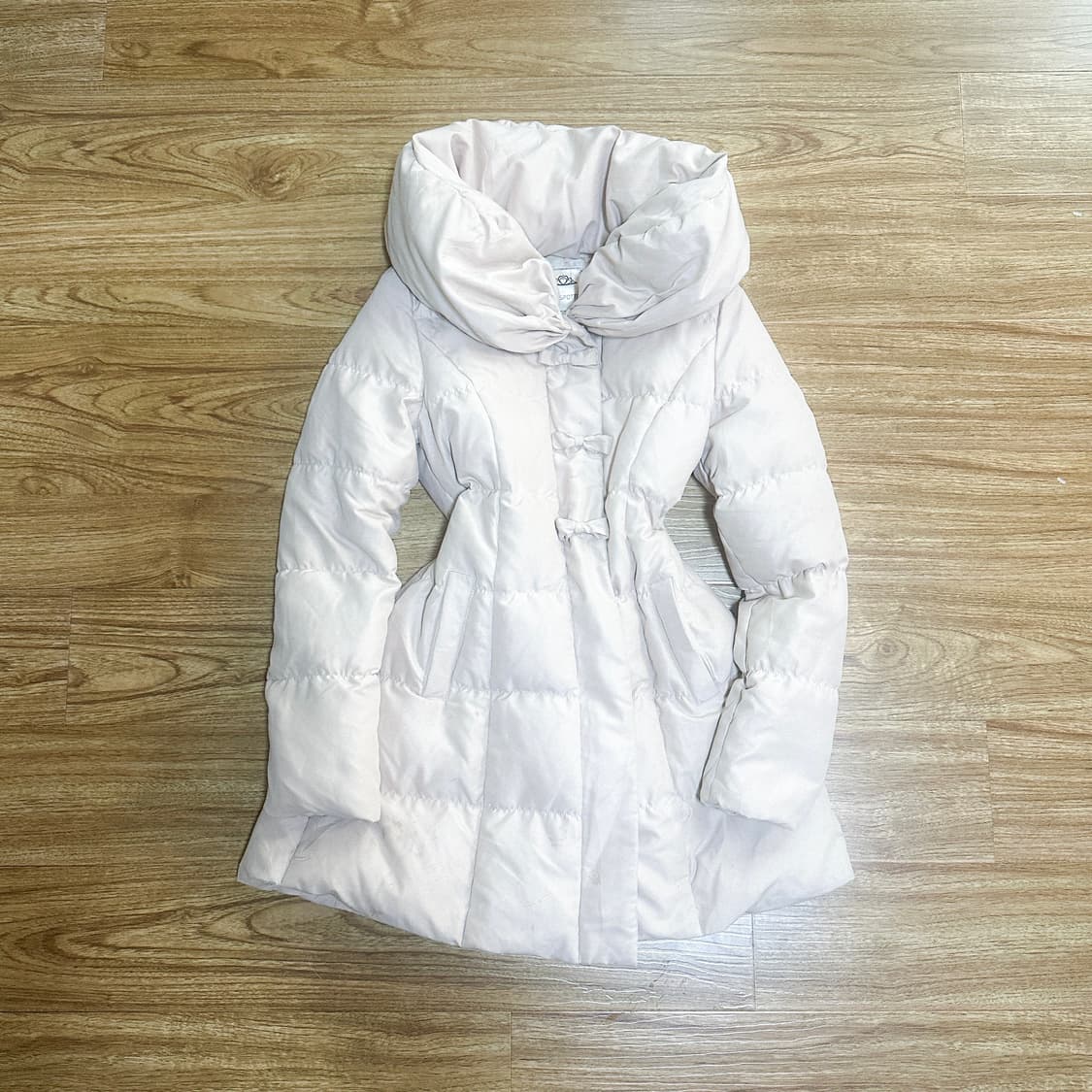 빈티지 핑크 리본 패딩 히메갸루 로걀 라떼 히메카지 헤이세이 발레코어 상품이미지3