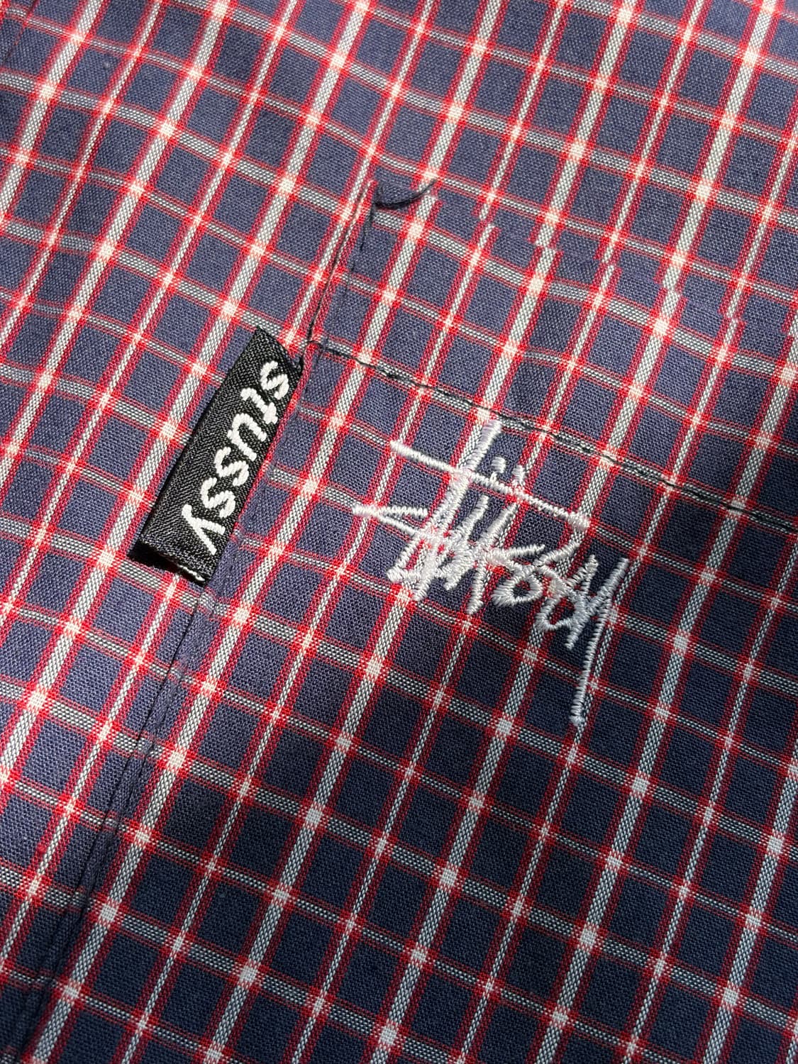 90s 올드 스투시 stussy 체크 반팔 셔츠 95 (미제) 상품이미지3