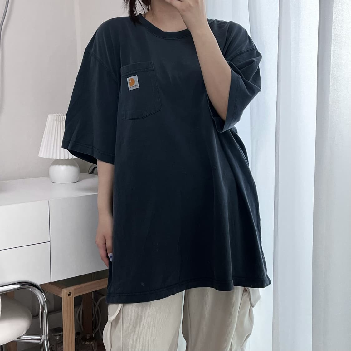 [정품] 칼하트 네이비 포켓 반팔티 [ 루즈핏XL ] 상품이미지3