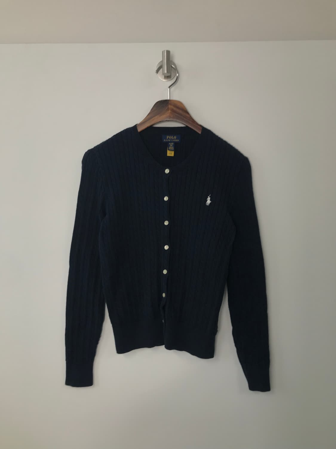 폴로 랄프로렌 자수로고 네이비 꽈배기 니트 가디건 상품이미지2