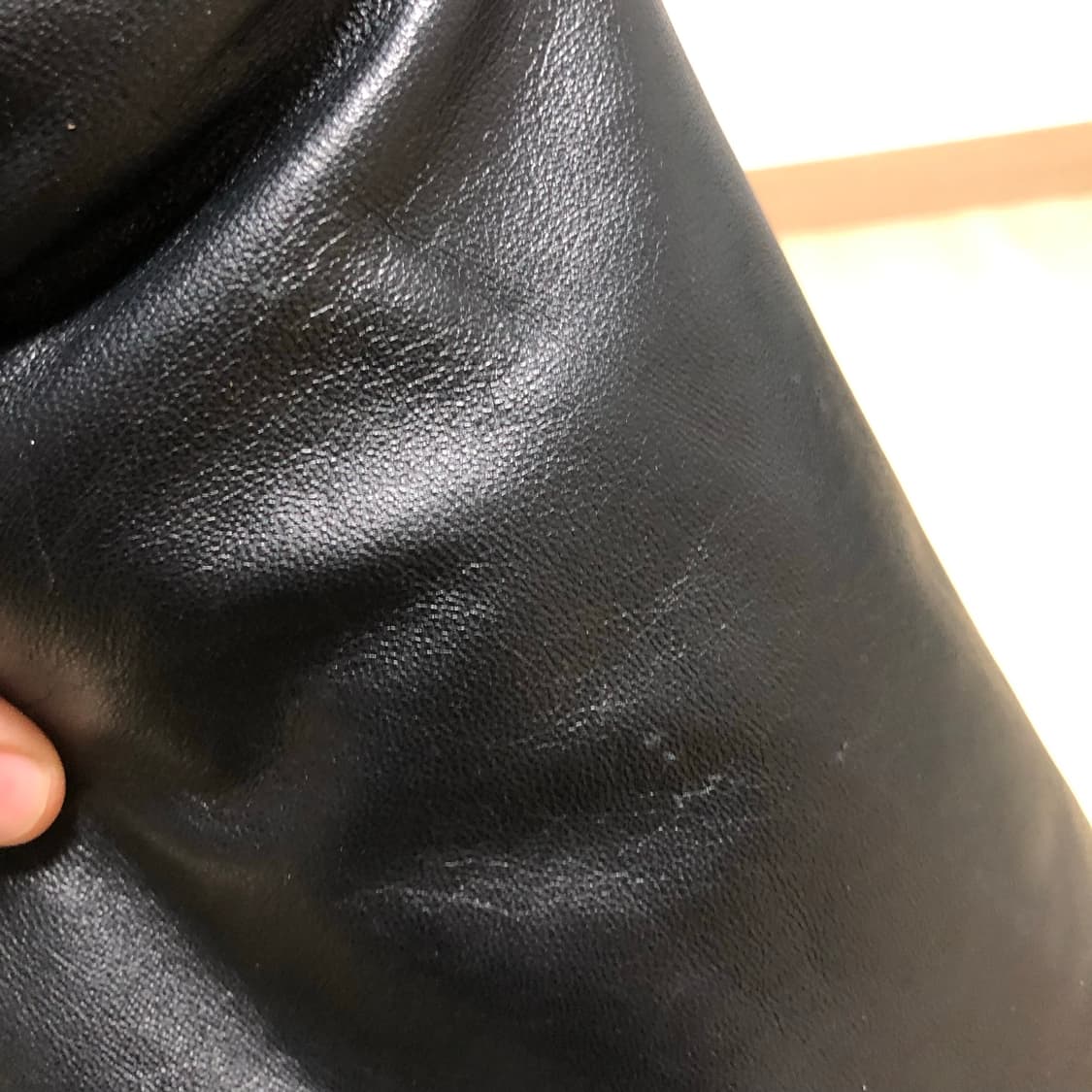 (100) 델피노 골프 소가죽 싱글 집업 가죽 자켓 블랙 상품이미지7