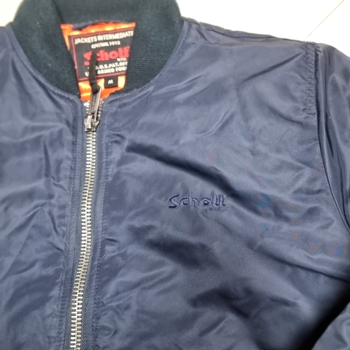 Schott 쇼트 블루종 ma-1 항공점퍼 네이비[95-100) 상품이미지2