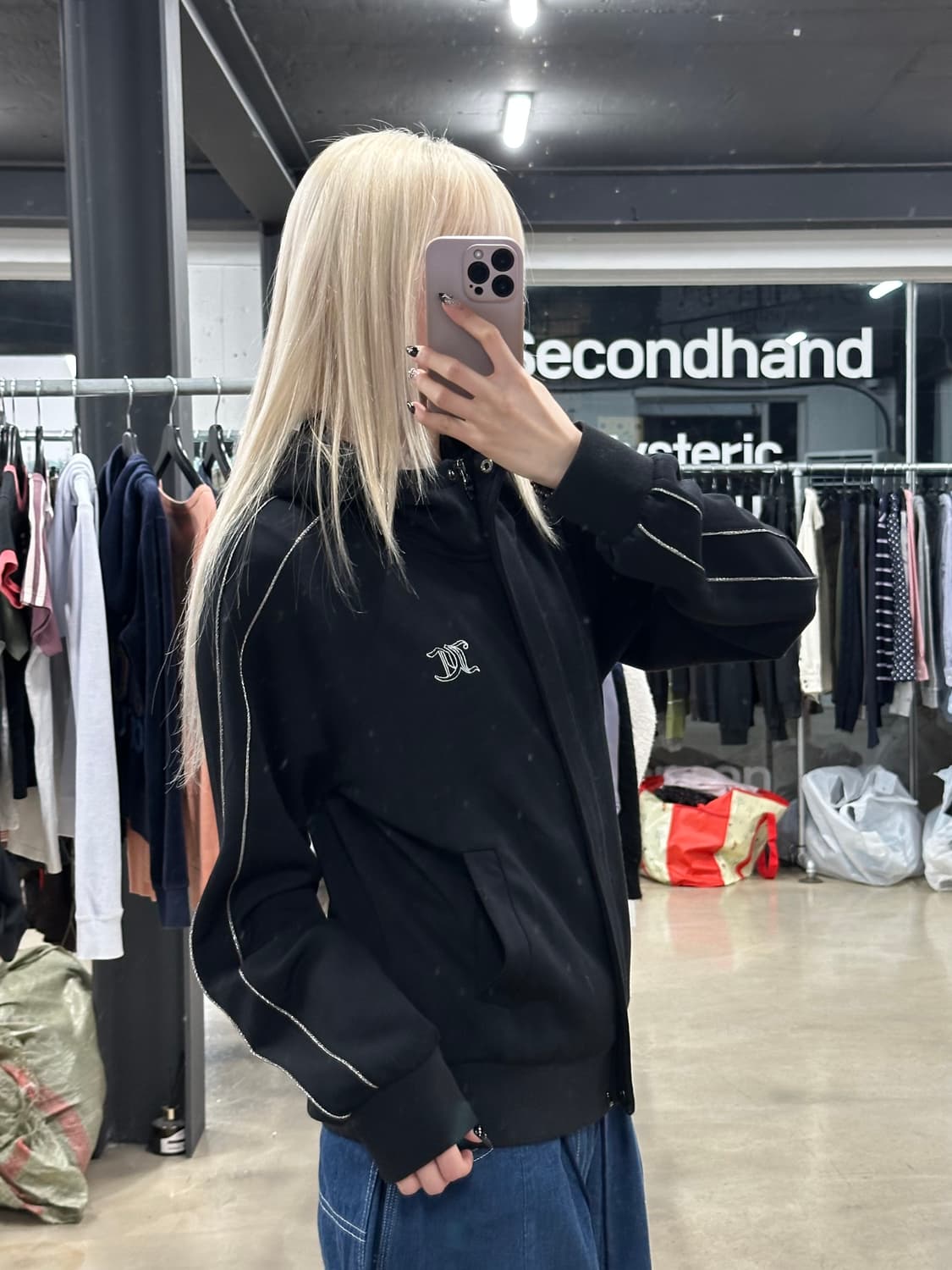 쥬시꾸뛰르 Juicy Couture 핫픽스 백큐빅 로고 후드 집업 재킷 상품이미지2