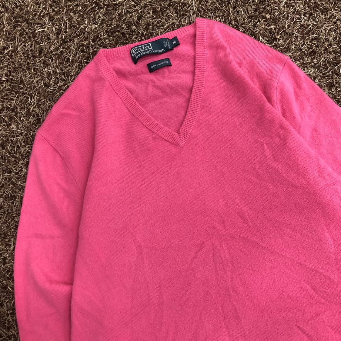 폴로 랄프로렌 핑크 캐시미어 100 브이넥 니트 상품이미지2