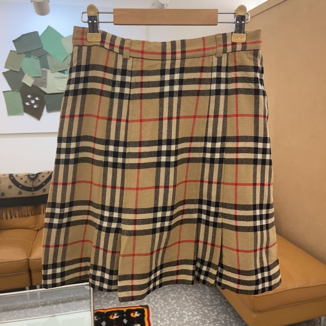 버버리 빈티지 모리 노바체크 울 미니스커트 24인치 C08273 상품이미지4