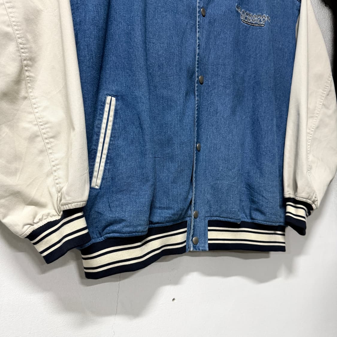 US Company 빅사이즈 올드스쿨 배색 데님 바시티 자켓 상품이미지5